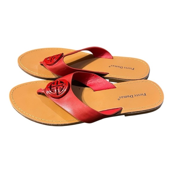 Pierre Dumas Shoes - Pierre Dumas Red Leather Thong Tami-2 Sandals Size 7M